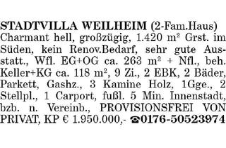 Villa kaufen in 82362 Weilheim, STADTVILLA WEILHEIM