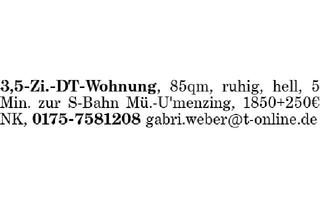Wohnung mieten in 80997 München, 3,5 Zi. DT-Wohnung