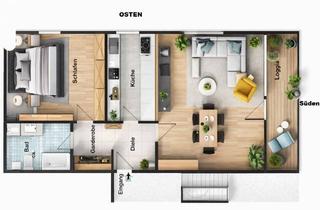Wohnung mieten in Burgbergstraße 58, 91054 Burgberg, Traumwohnung am Erlanger Burgberg: Erstklassige 2-Zimmer-Wohnung mit Süd-Balkon & Garage