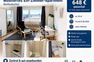 Wohnung mieten in 38300 Wolfenbüttel, Möbliertes 1 Zimmer Apartment in Wolfenbüttel | 648 € Pauschalmiete