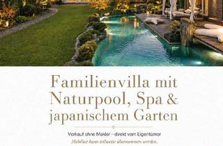 Villa kaufen in 14532 Kleinmachnow, Familienvilla mit Naturpool, Spa und japanischem Garten