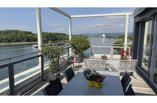 Penthouse mieten in 65203 Biebrich, Luxuriöses 3-Zimmer-Penthouse am Rhein mit Dachterrasse & Weitblick. AUCH US-ARMY