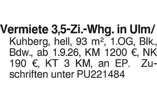Wohnung mieten in 89077 Ulm, Vermiete 3,5-Zi.-Whg. in Ulm