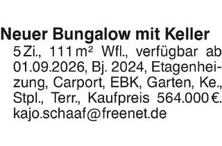 Immobilie kaufen in 74592 Kirchberg, Neuer Bungalow mit Keller