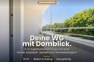 Wohnung kaufen in 50676 Altstadt-Süd, IDEAL FÜR EINE 3ER-WG: 3 GROSSE ZIMMER, BALKON & AUFZUG – PROVISIONSFREI