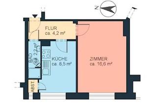 Immobilie mieten in Chapeaurougeweg, 20535 Hamm, 1-Zimmer-Wohnung in Hamburg-Hamm (Nord) z. Untermiete