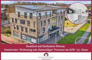 Wohnung kaufen in 26419 Schortens, Komfort auf höchstem Niveau: Souterrain-Wohnung mit ebenerdiger Terrasse im KfW-55-Haus