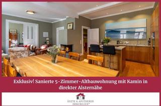 Wohnung mieten in 20099 St. Georg, Exklusiv! Möblierte & befristete 5-Zimmer Altbauwohnung mit Kamin in direkter Alsternähe