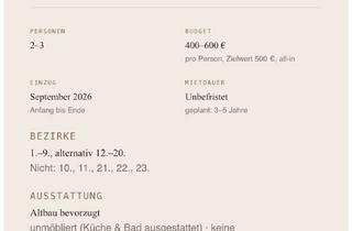 Wohnung mieten in Hofmattstraße, 76547 Sinzheim, 2-Zimmer-Wohnung WG Geeignet GESUCHT in Wien