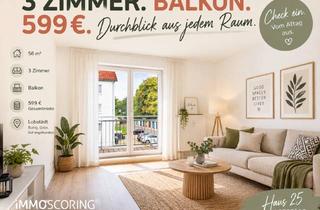 Wohnung mieten in Glück-Auf-Straße 21, 04575 Neukieritzsch, EINS. ZWEI. DREI. RÄUME + BALKONTRÄUME. 598 EUROGRÜNDE. UND PLÖTZLICH PASST’S.