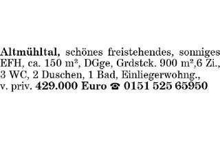 Haus kaufen in 91802 Meinheim, Altmühltal, schönes freistehendes, sonniges EFH