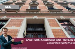 Wohnung kaufen in Osterweihstraße 44 WE06, 08058 Zwickau, Bezugsfreie 3-Zimmer-Altbauwohnung mit Balkon im Herzen von Zwickau