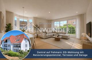 Wohnung kaufen in 23769 Fehmarn, Zentral auf Fehmarn: EG-Wohnung mit Renovierungspotenzial, Terrasse und Garage