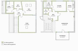 Wohnung kaufen in 69412 Eberbach, Maisonette auf zwei Dachgeschossen mit Dachterrasse und freiem Blick ins Grüne