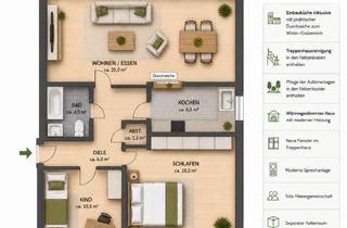 Wohnung mieten in Brühlerstraße 101, 42657 Solingen, Helle, gepflegte 3-Zimmer-Dachgeschosswohnung mit Einbauküche – Garage optional