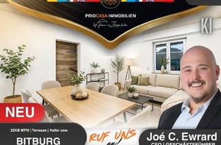 Wohnung mieten in 54634 Bitburg, ++ AB DEM 15.10.2026 | EG MIETWOHNUNG - 2ZKB + TERRASSE + KELLERRAUM + SCHIEBETÜREN + STELLPLATZ ++