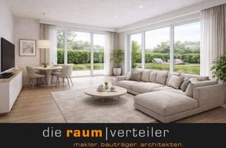 Wohnung kaufen in 83052 Bruckmühl, ENDLICH PLATZ FÜR ALLE! 3-Zi.-EG-Neubauwohnung in Bruckmühl–140 m² Südwest-Garten, TG & Aufzug