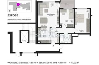 Wohnung mieten in 63067 Offenbach, 3 ZIMMERWOHNUNG IN ABSOLUTER BESTLAGE OFFENBACH WESTEND