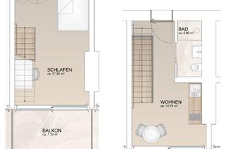 Wohnung mieten in 94526 Metten, Modernes, möbliertes Maisonette-Apartment mit Balkon – ca. 39 m²