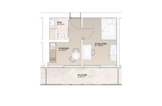 Wohnung mieten in 94526 Metten, Modernes Studio-Apartment mit großem Balkon – ca. 31 m²