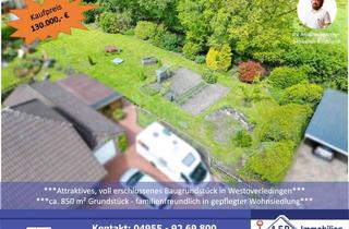 Grundstück zu kaufen in 26810 Westoverledingen, ***Attraktives Baugrundstück in Westoverledingen***ca. 850 m², voll erschlossen, ruhige Sackgasse