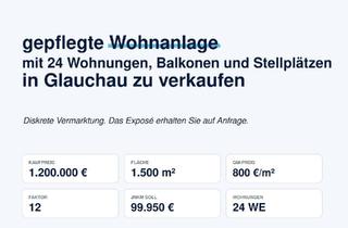 Anlageobjekt in 08371 Glauchau, Gepflegte Wohnanlage mit 24 WE, Balkonen und Stellplätzen in Glauchau