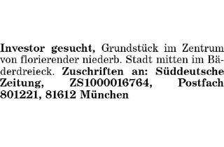 Grundstück zu kaufen in 94086 Bad Griesbach, Investor gesucht Bäderdreieck