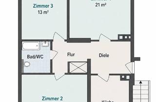 Wohnung mieten in 48161 Gievenbeck, 3 WG-Zimmer in Münster-Gievenbeck, ideal für 3er-WG – frisch renoviert und mit neuer Einbauküche