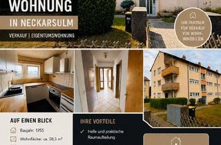 Wohnung kaufen in 74172 Neckarsulm, Neckarsulm - Gepflegte 3-Zimmer-Eigentumswohnung mit Balkon und Stellplatz