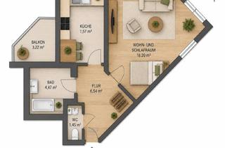 Wohnung mieten in 88045 Friedrichshafen, Attraktive Einzimmerwohnung mit Küche und Bad