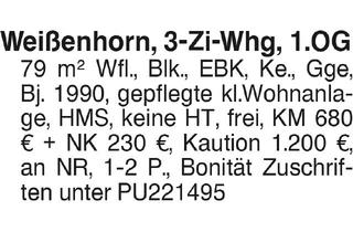 Wohnung mieten in 89264 Weißenhorn, Weißenhorn, 3-Zi-Whg.,1.OG