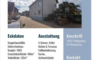 Doppelhaushälfte kaufen in 76661 Philippsburg, Doppelhaushälfte mit 4 Zimmern in Philippsburg-Rheinsheim