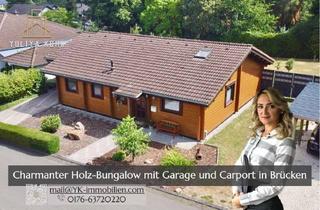 Haus kaufen in 55767 Brücken, Kleines Haus, großes Lebensgefühl – Holz-Bungalow mit Südterrasse, Garage & Carport