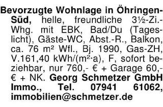 Wohnung mieten in 74613 Öhringen, Bevorzugte Wohnlage in Öhringen-Süd, helle, freundliche 3 1/2-Zi