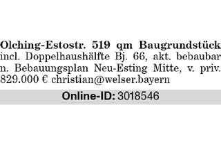 Grundstück zu kaufen in 82405 Wessobrunn, Olching-Estostr. 519 qm Baugrund