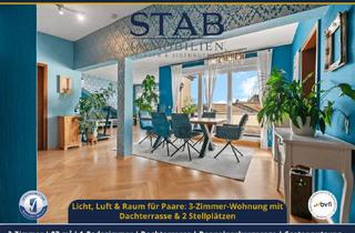 Wohnung kaufen in 65795 Hattersheim, Licht, Luft & Raum für Paare: 3-Zimmer-Wohnung mit Dachterrasse & 2 Stellplätzen