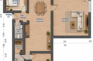 Wohnung kaufen in 61231 Bad Nauheim, Bad Nauheim - Bad Nauheim- Kernsanierte 4-Zimmer-Einheit mit Terrasse