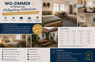 WG-Zimmer mieten in Rheinstrasse, 76661 Philippsburg, Möbliertes WG-Zimmer in Philippsburg-Huttenheim - 16 bis 25 m²