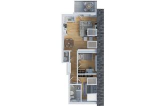 Wohnung mieten in Hügelstraße 3a, 63110 Rodgau, Lichtdurchflutete Dachgeschosswohnung *Neubau* mit Terrasse