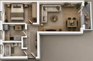Wohnung mieten in 90547 Stein, 2 ZKB, renoviert mit EBK, Keller, Balkon, Stellplatz und Schwimmbad.