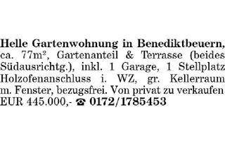 Wohnung kaufen in 83671 Benediktbeuern, Helle Gartenwohnung