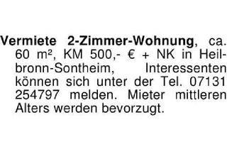 Wohnung mieten in 74081 Heilbronn, Vermiete 2-Zimmer-Wohnung, ca. 60 m², KM 500,- € + NK in Heilbro