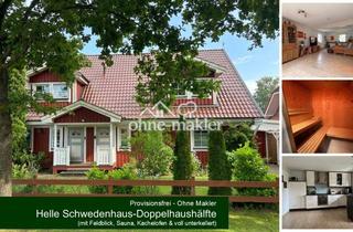 Doppelhaushälfte kaufen in 22946 Großensee, Provisionsfrei: Schwedenhaus-Doppelhaushälfte mit Sauna, großem Garten & Feldblick