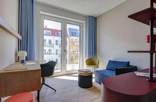 Wohnung mieten in Revaler Straße, 10243 Friedrichshain, FRIEDRICH: Studio Standard mit Balkon I BEG-40 Neubau I Berlin Friedrichshain I Dachterrasse I Sport