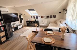 Wohnung kaufen in 73066 Uhingen, Helles Dachgeschoss zum Wohlfühlen – 3,5 Zimmer mit Klima Kaminofen