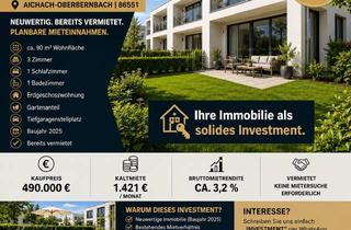 Wohnung kaufen in Hauptstrasse 23, 86551 Aichach, Neuwertige - 3-Zimmer Wohnung - in Aichach - Kapitalanlage