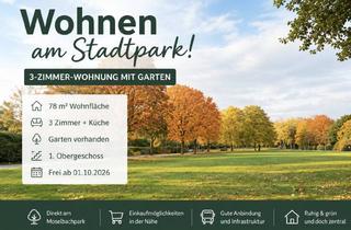 Wohnung mieten in 45731 Waltrop, 3-Zimmer-Wohnung mit Garten am Stadtpark in Waltrop