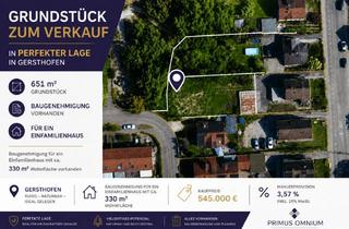Grundstück zu kaufen in 86368 Gersthofen, Traumgrundstück in TOP LAGE– Baugenehmigung für exklusives Einfamilienhaus bereits vorhanden