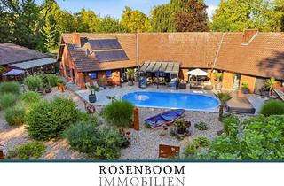 Haus kaufen in 26639 Wiesmoor, Einzigartiges Wohnensemble: Luxuriöser Bungalow mit Einliegerwohnung, Loungehaus und Pool