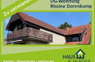 Wohnung mieten in Bühnertstr. 85, 48431 Rheine, Dachgeschoss Wohnung in Rheine-Dorenkamp mit Gartennutzung